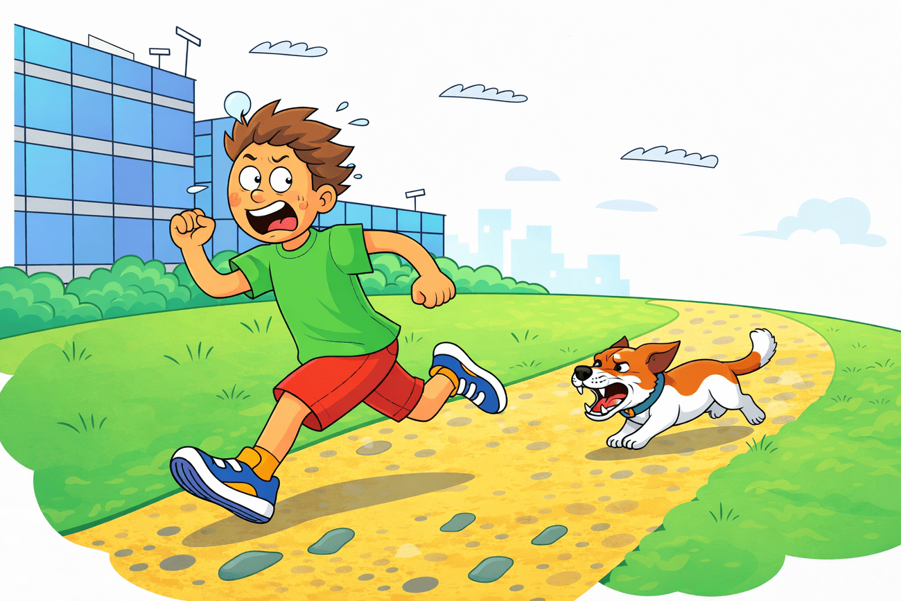 Иллюстрация глагола flee